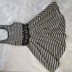 Black and off-white skater dress